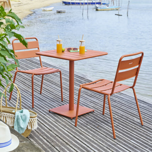 Table de jardin carrée "Phuket" ambre en acier traité en époxy