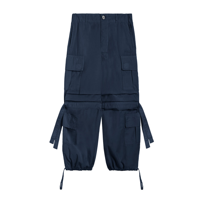 Cargo pants da bambina in popeline di cotone