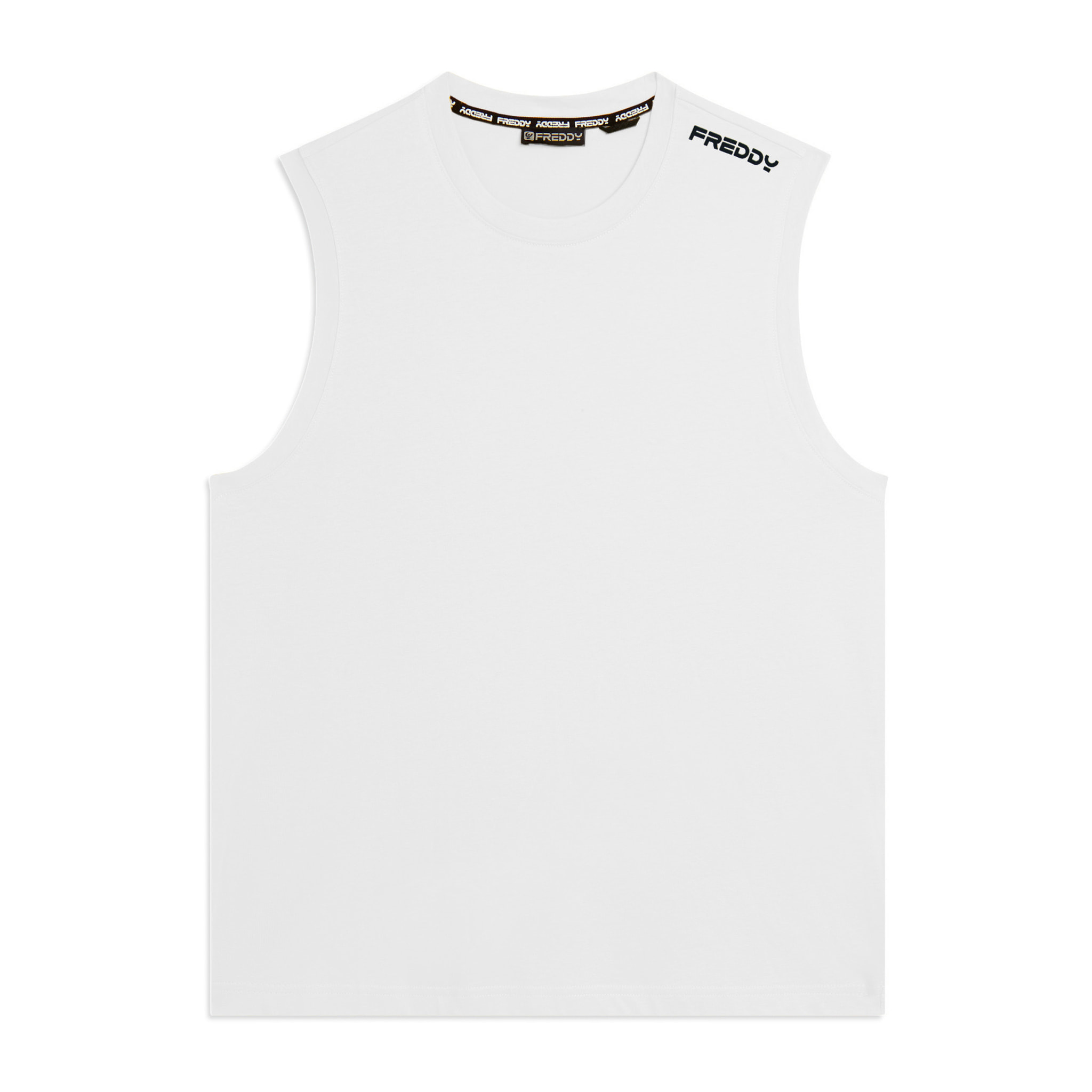 T-shirt senza maniche in jersey di cotone