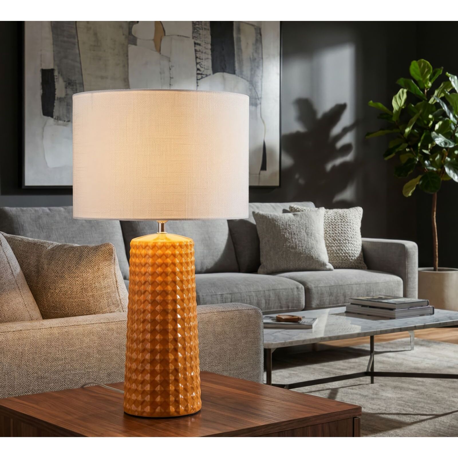 LAMPADA DA TAVOLO GLISS SENAPE CM Ø 30X52