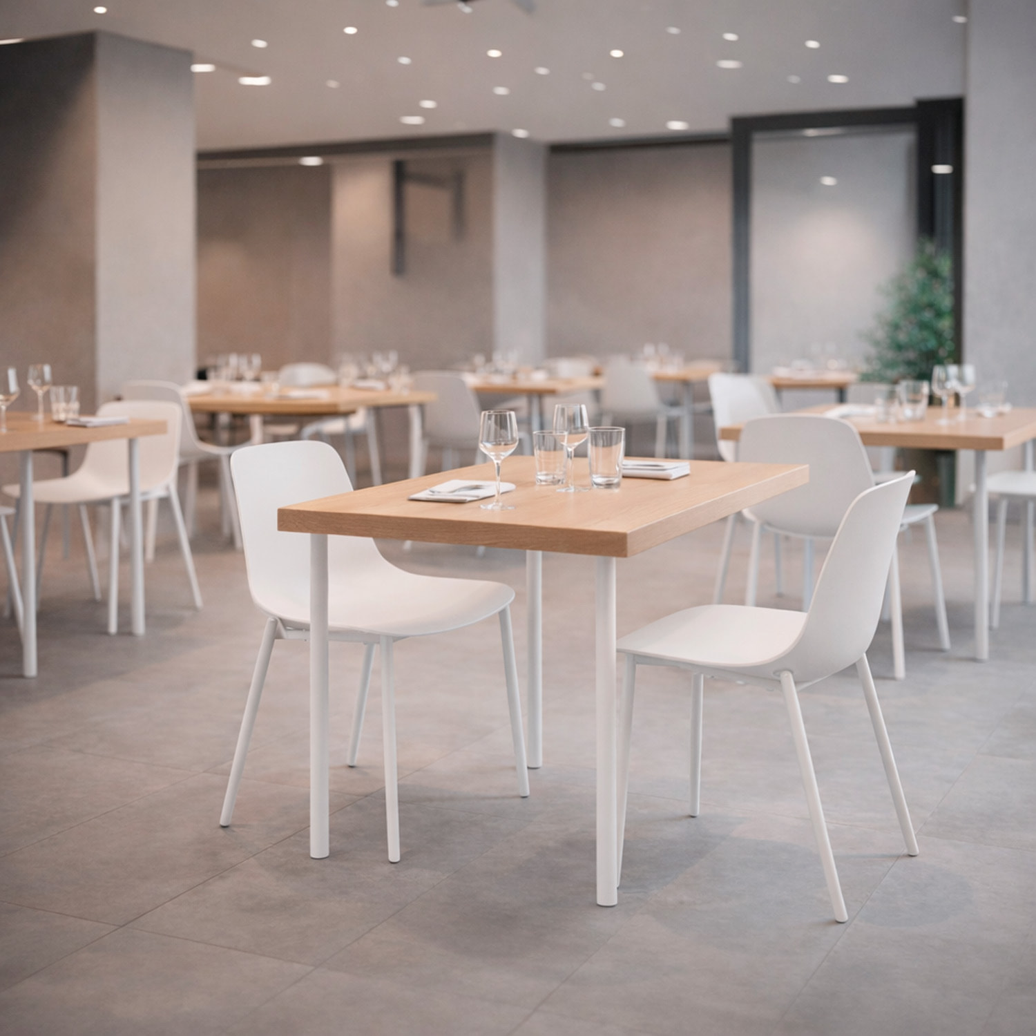 Set 4 Sedie Moderne Con Schienale Ergonomico In Polipropilene E Gambe In Metallo Cucina Sala Da Pranzo Soggiorno 87 x 53 x 49 Cm  Bianco