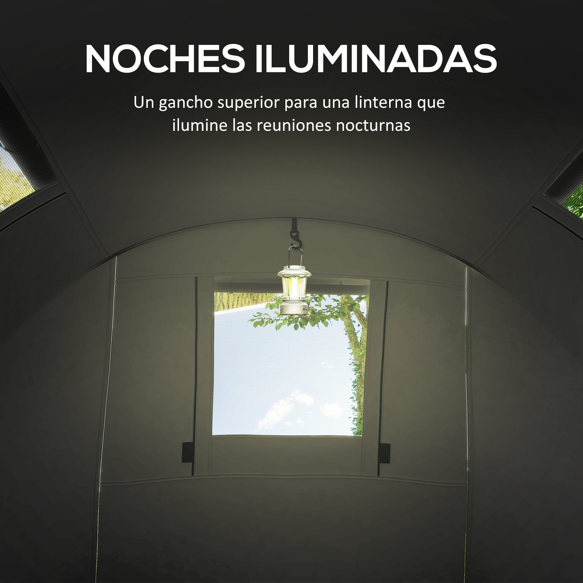 Tienda de Campaña Familiar para 3 Personas Tienda Camping Plegable Ligera con Puertas Ventallas Gancho Bolsa de Transporte Impermeable 3000 mm para Playa Senderismo 470x220x150 cm Gris