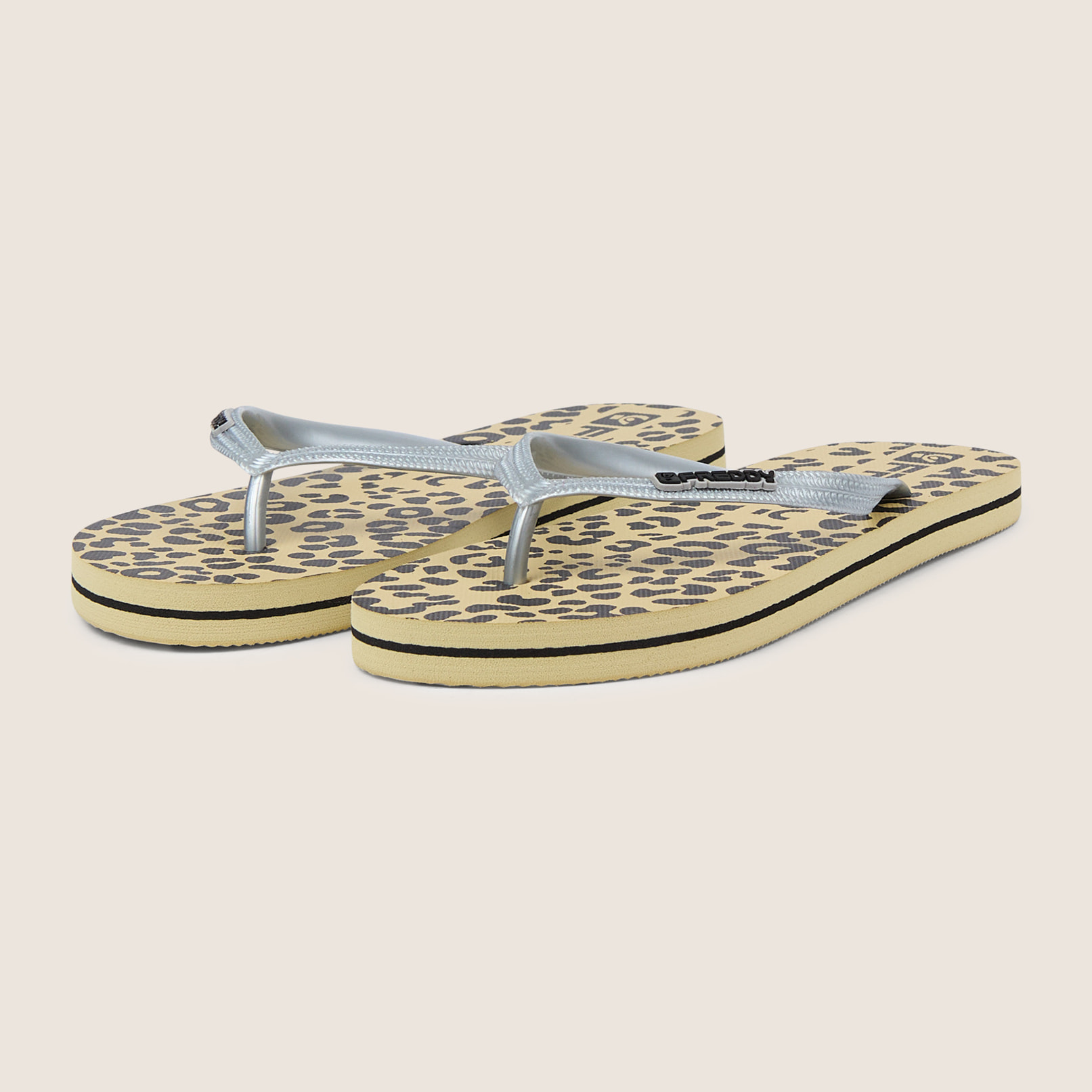 Infradito flip-flop donna con stampa leopardata e loghi