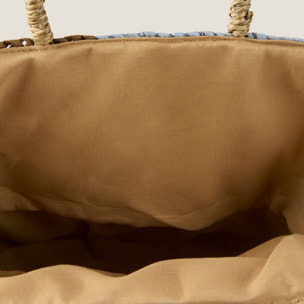 Capazo de playa en mimbre colores Zenda color amarillo