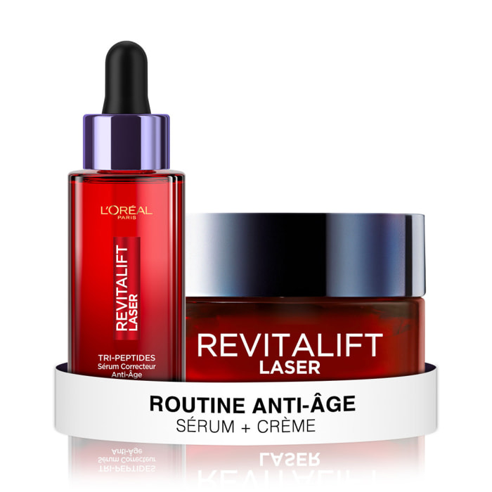 L'Oréal Paris Routine Soin Revitalift Laser Soin Anti-âge 50ml + L'Oréal Paris Revitalift Laser Sérum Correcteur Anti-Âge Tri-Pe