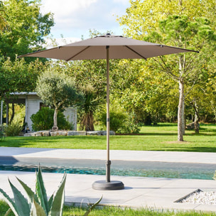 Parasol droit rond inclinable Soya 2,7m café