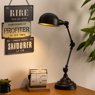 Lampe "Basalt" noire - métal H55 cm