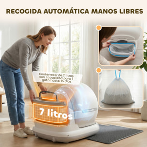 Arenero Gatos Autolimpiable 72L, Extragrande, Arenero Autolimpiable, Control por APP, Control de Olores y Ruido, Sensores de Seguridad, Gel Desodorante, Alfombrilla y Bolsas de Basura