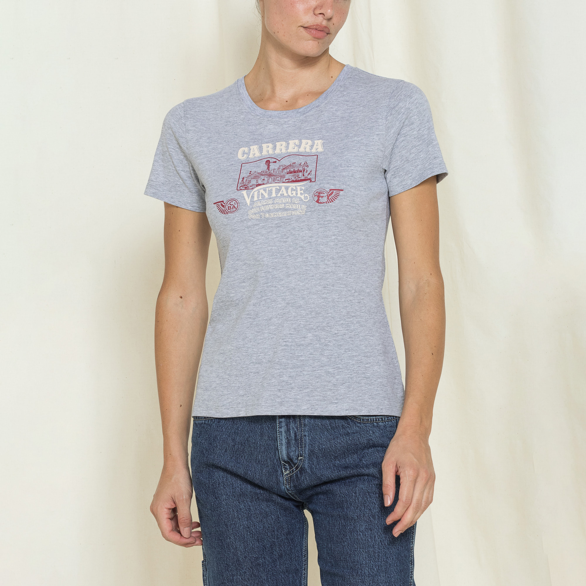 T-SHIRT GIROCOLLO CON STAMPA REPLICA