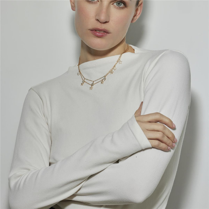 Collar con Circonita Brillante acabado oro 18k