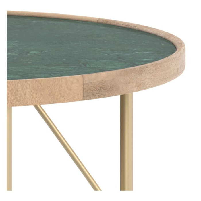 Table basse ronde Kali en marbre vert D85 cm