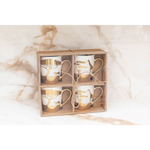 Mugs dorés Savane - lot de 4