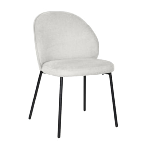 Chaise épurée en tissu avec pieds fins en métal - MARTHA