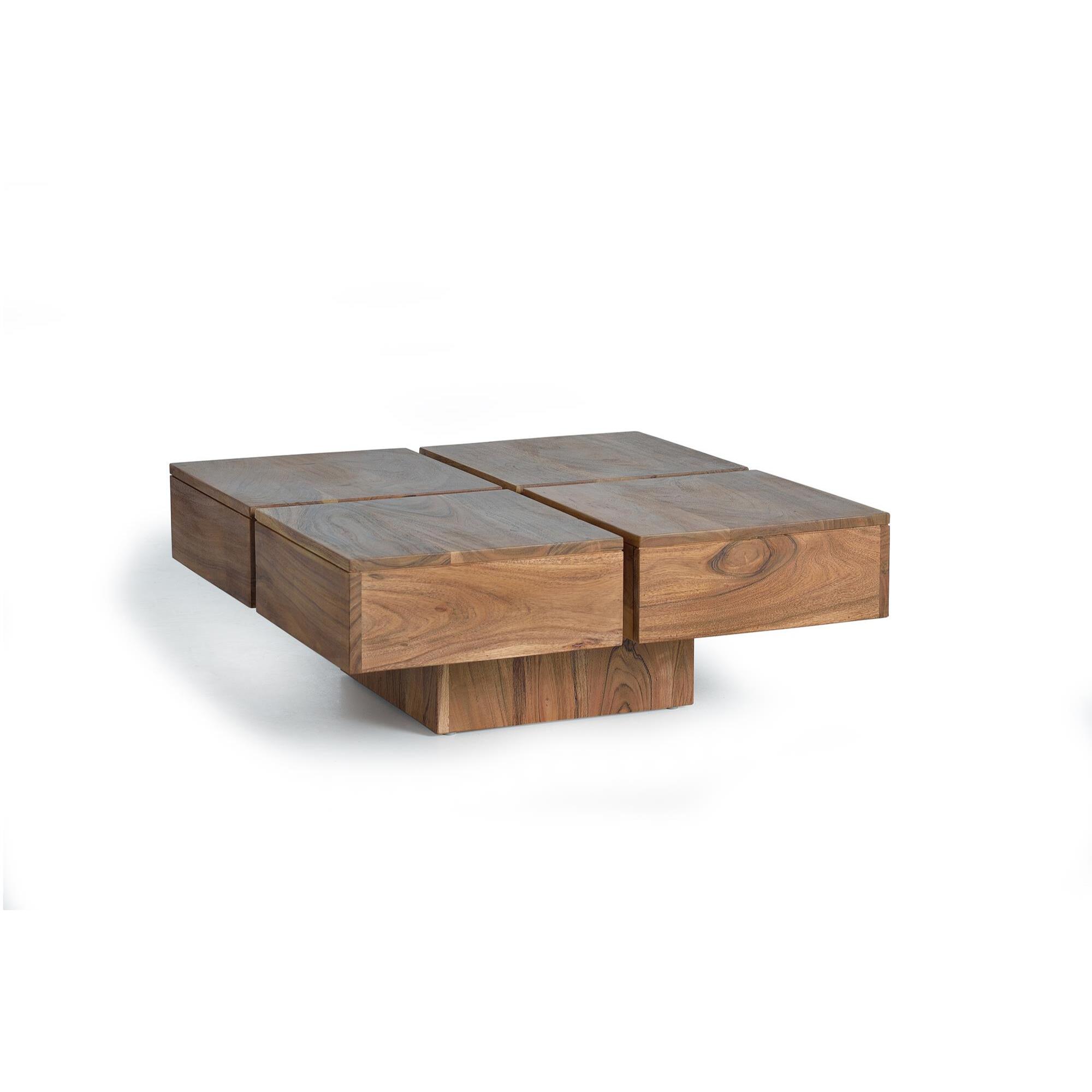 Mesa de centro - madera de acacia - 80x80x30cm