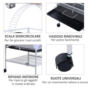 PawHut Gabbia per Uccelli Metallo