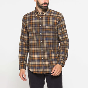 CAMICIA FANTASIA TINTO FILO IN FLANELLA LEGGERA