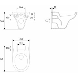 Pack WC Bâti-support Duofix + WC Cersanit S-line Pro + Abattant + Plaque blanche + Set d'habillage