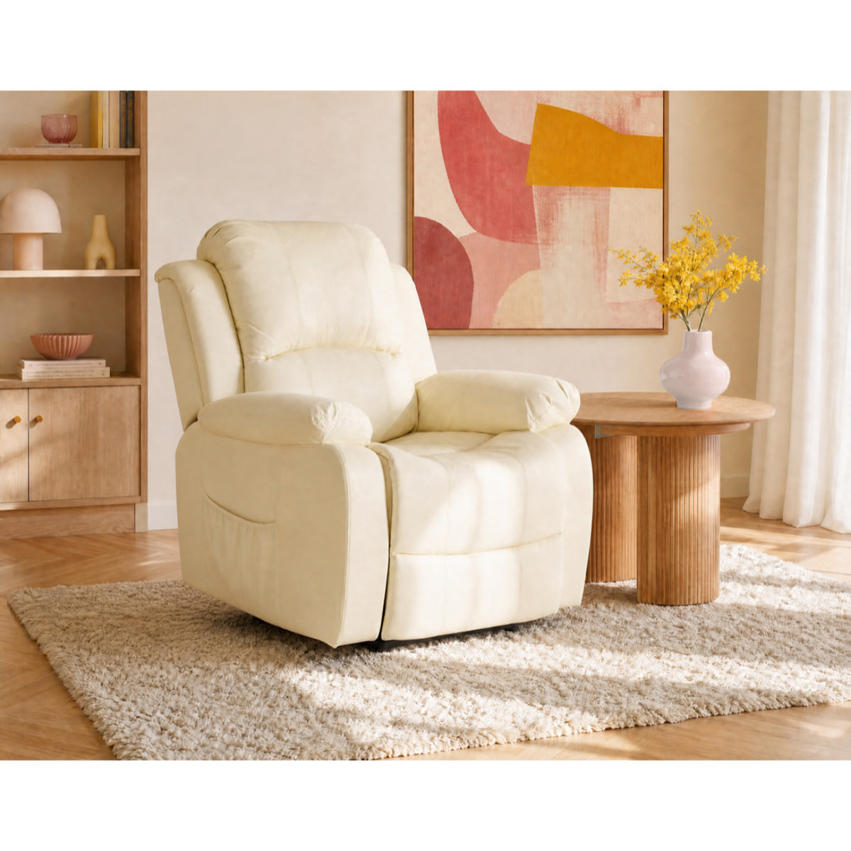 Armand - fauteuil relax électrique en simili - Beige