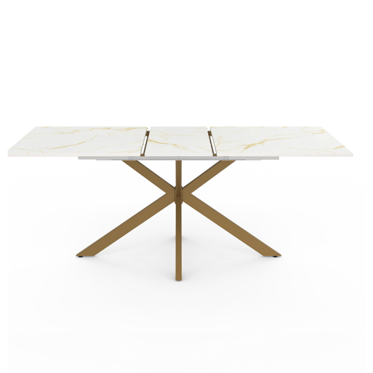 Table à manger extensible Spider 160-200cm effet marbre et doré