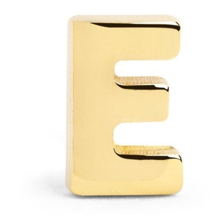 Pendiente Suelto Letter Plata Baño Oro