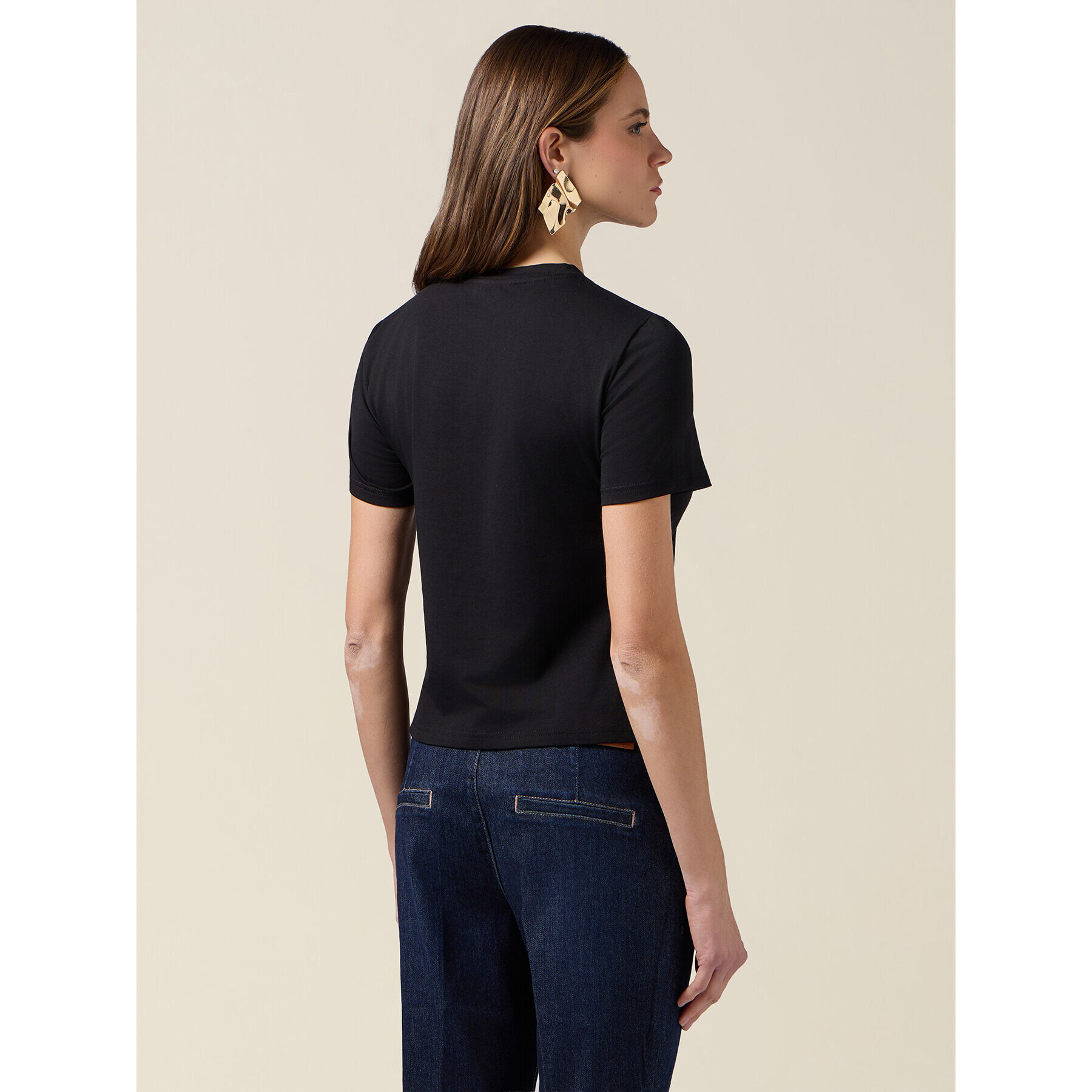 Oltre - T-shirt con stampa e applicazioni - Nero