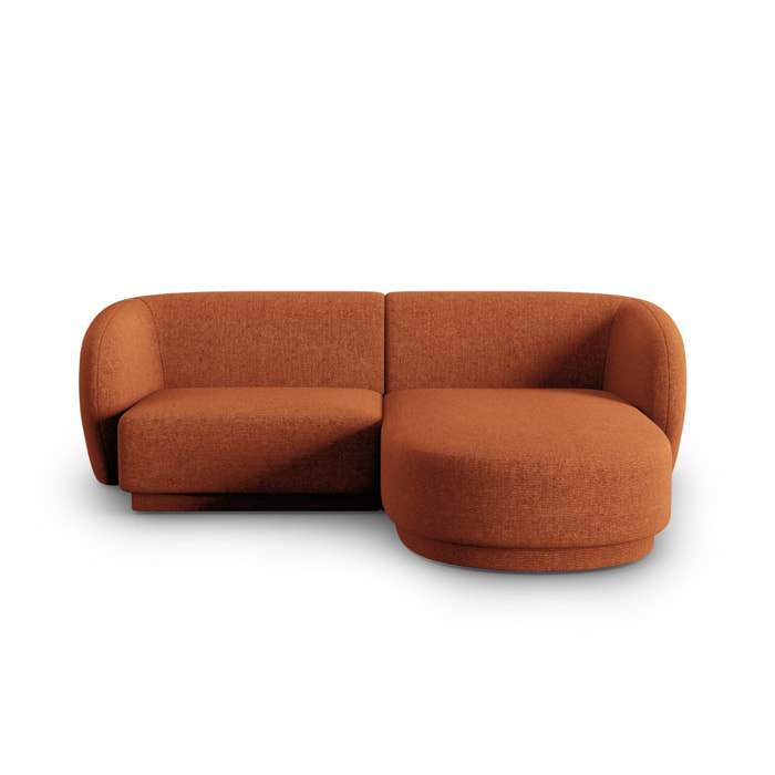 Canapé d'angle droit modulable "Lionel" 3 places en chenille mélange terracotta