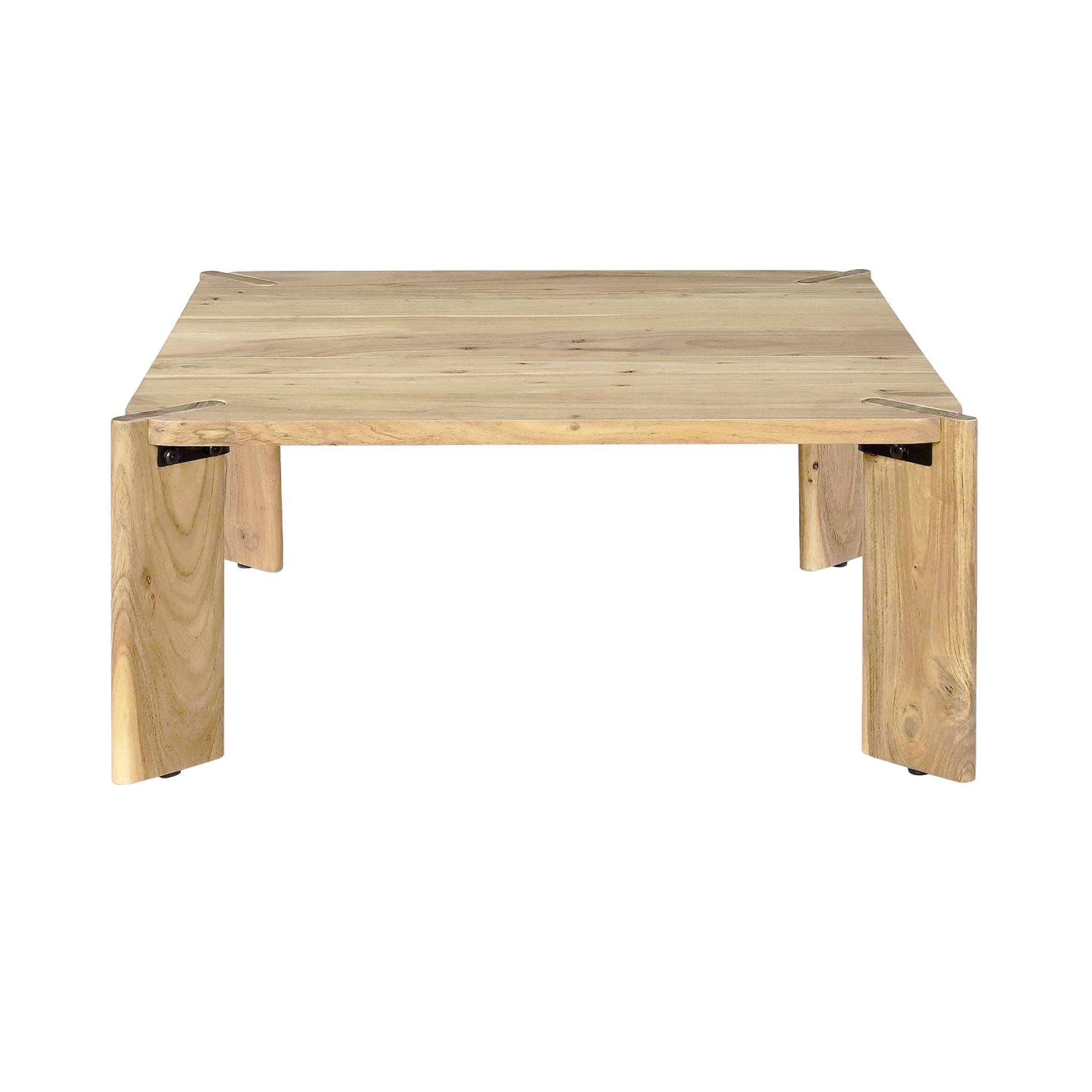 Table basse exotique carrée bois massif 80cm naturel - Reva