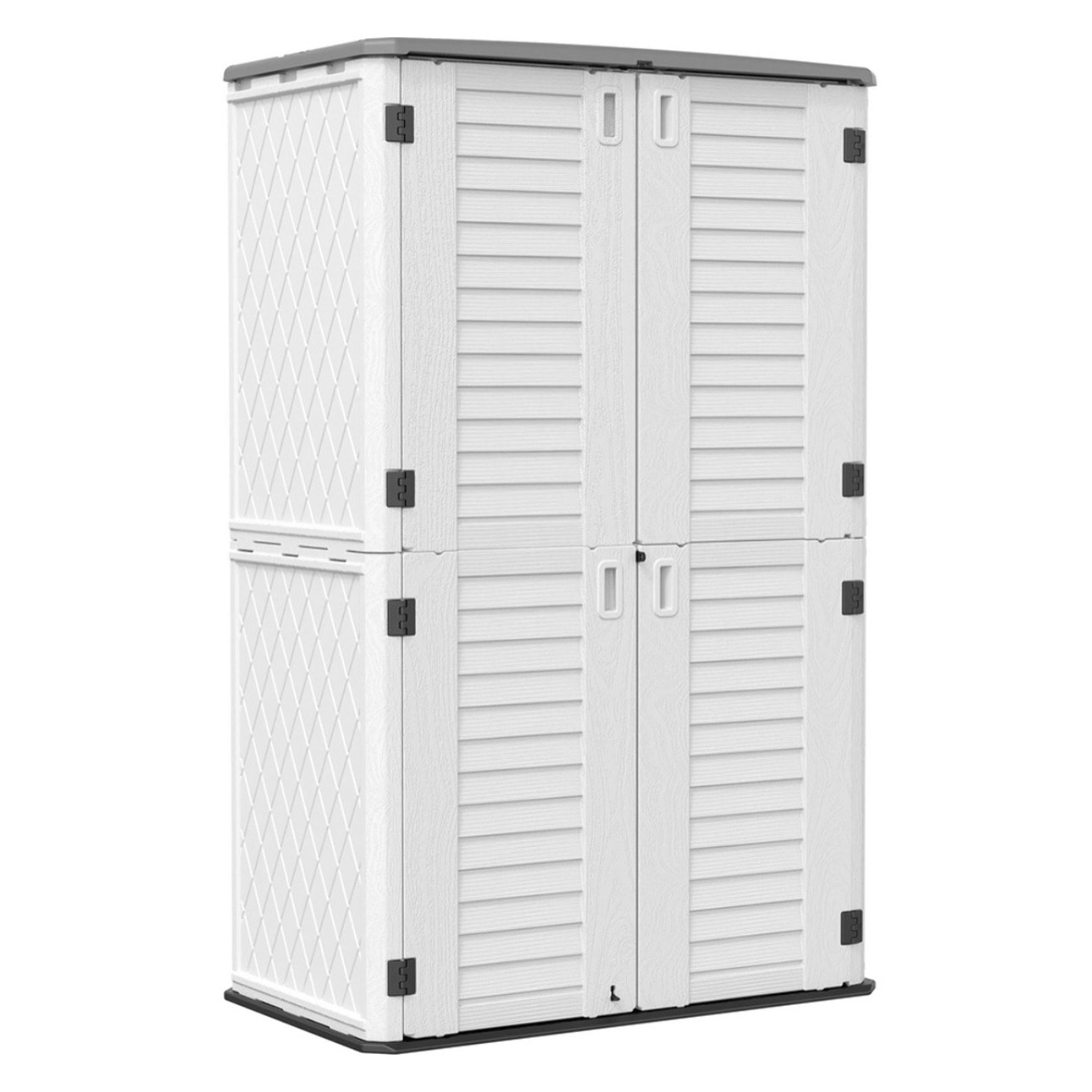 Armadio contenitore alto in resina bianca 125x73x202 cm – Andy