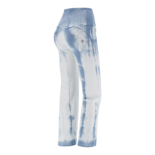 Pantaloni push up WR.UP® cropped vita alta gabardine tie dye