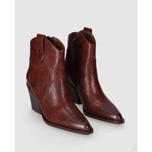 Botines de Piel Sintética - Cuero - Tacón: 7 cm