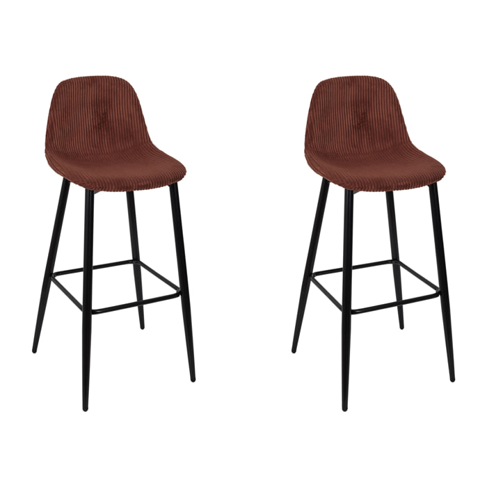 Chaise De Bar Cotele Scott Terra - Lot De 2