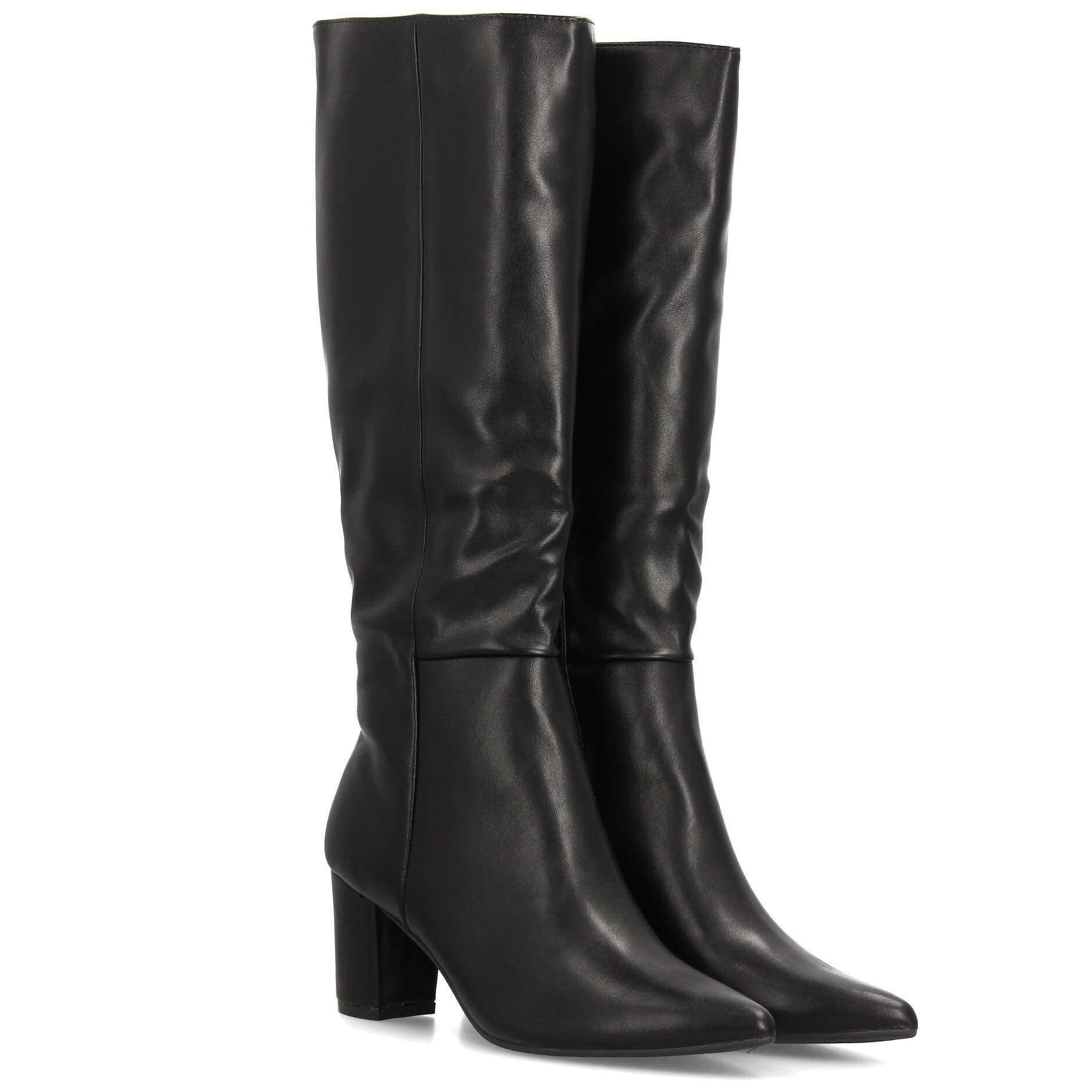 Botas altas elegantes con tacón ancho para mujer