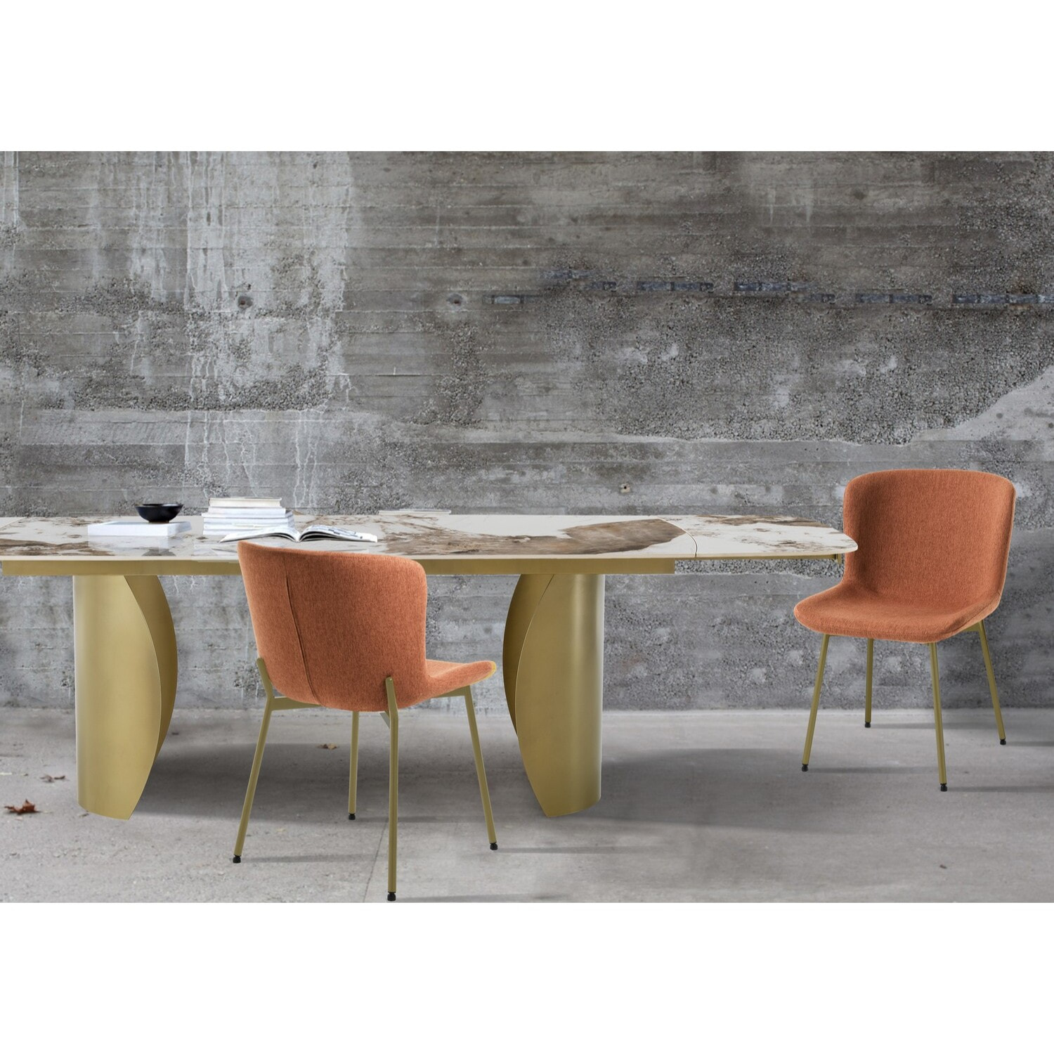 Oresteluchetta Set 4 Sedie RANN RED GOLD