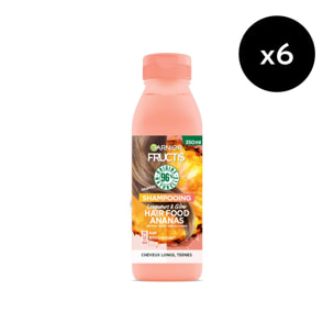 Lot de 6 - Garnier Fructis Shampooing Hair Food Longueurs & Glow Ananas 350ml