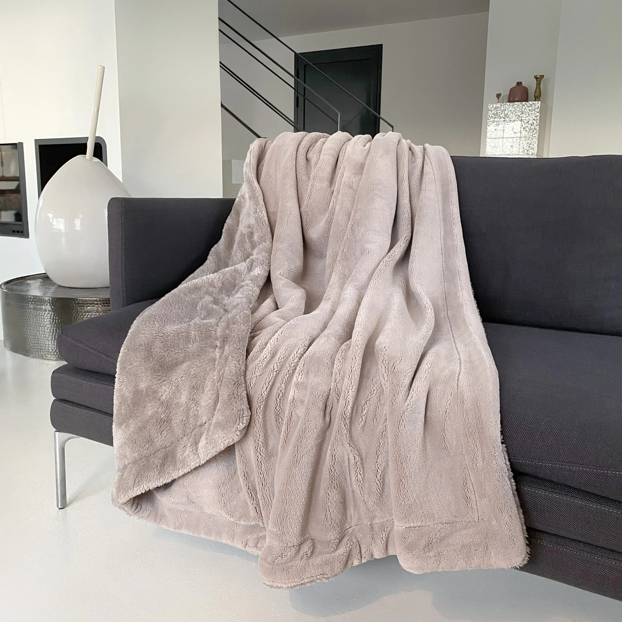 Plaid polaire - Cozy Beige Taupe - 130x170cm - 760g/m²
