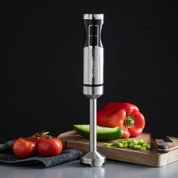 Set de batidora de mano foodies de 1000w con control de velocidad y vazo de 700ml masterpro