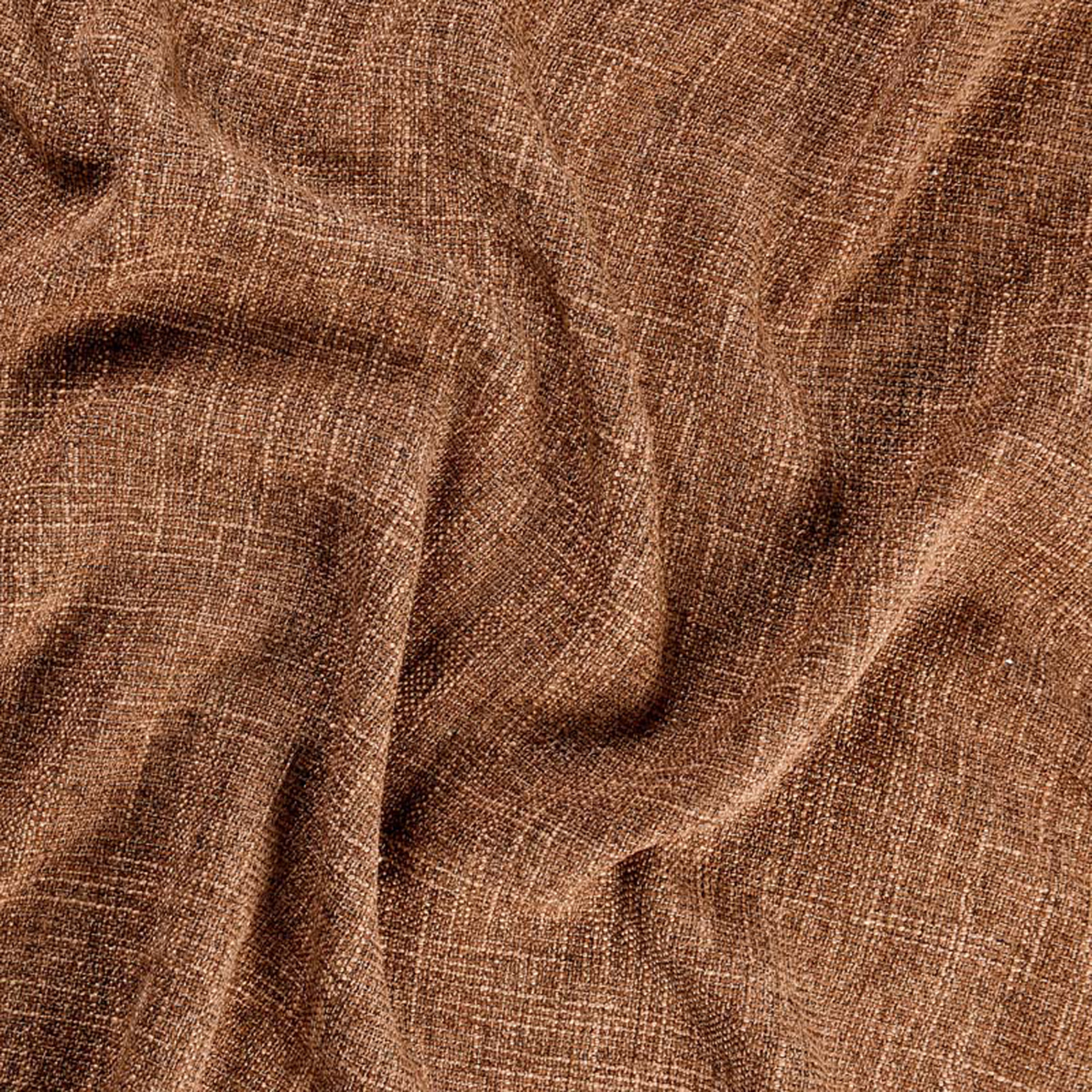 Rideau tamisant  - Effet lin authentique - Marron chocolat