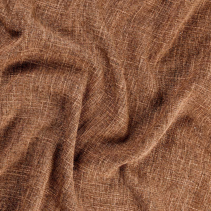 Rideau tamisant  - Effet lin authentique - Marron chocolat