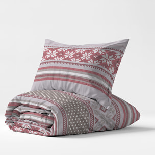 Parure copripiumino norvegia rosso 100% cotone