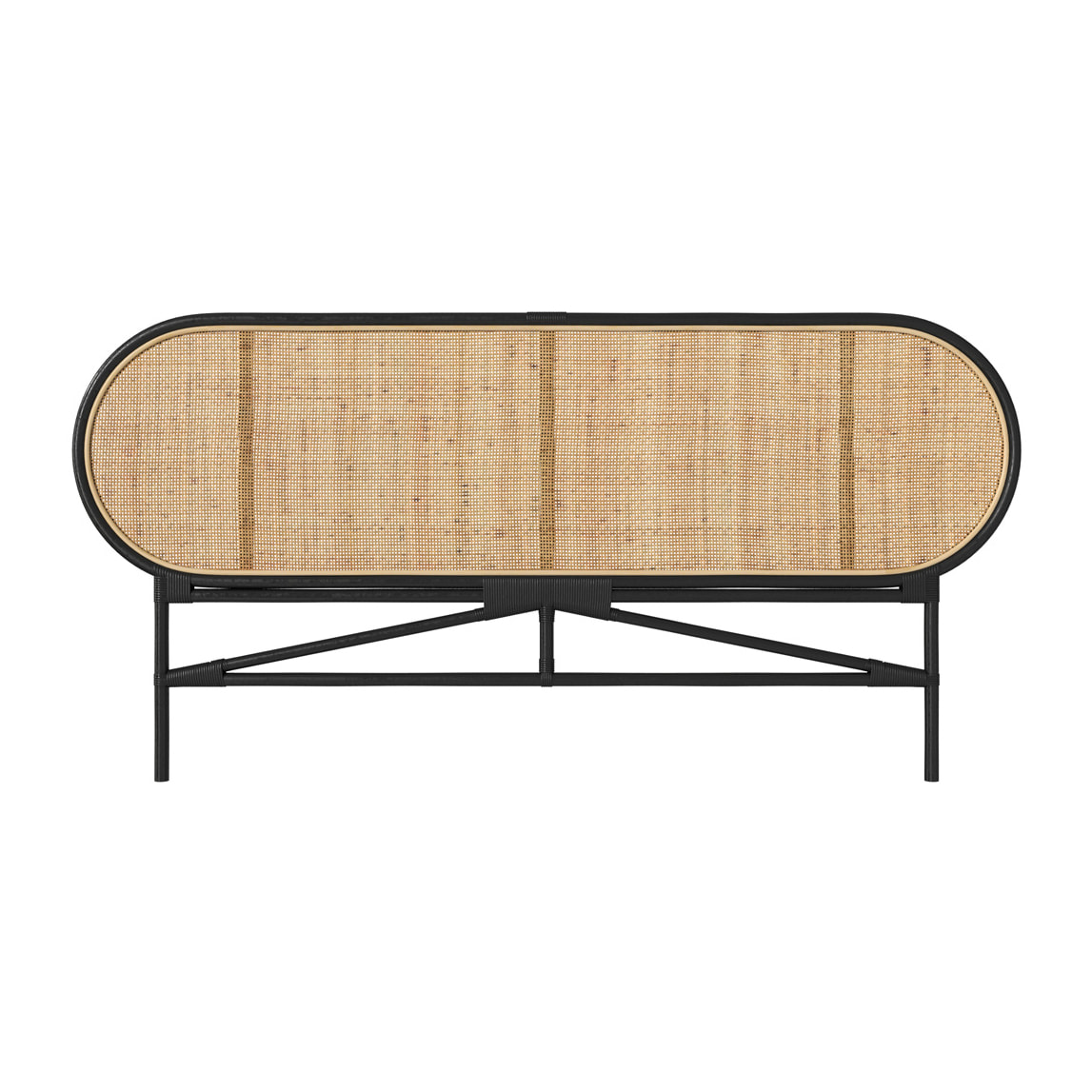 Tête de lit en rotin naturel et noir 160 cm - Navahino