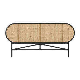 Tête de lit en rotin naturel et noir 160 cm - Navahino
