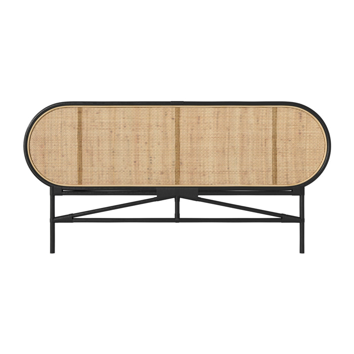 Tête de lit en rotin naturel et noir 160 cm - Navahino
