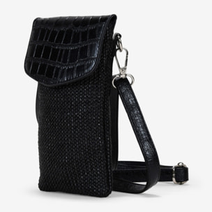 Bolso para móvil dorado con solapa