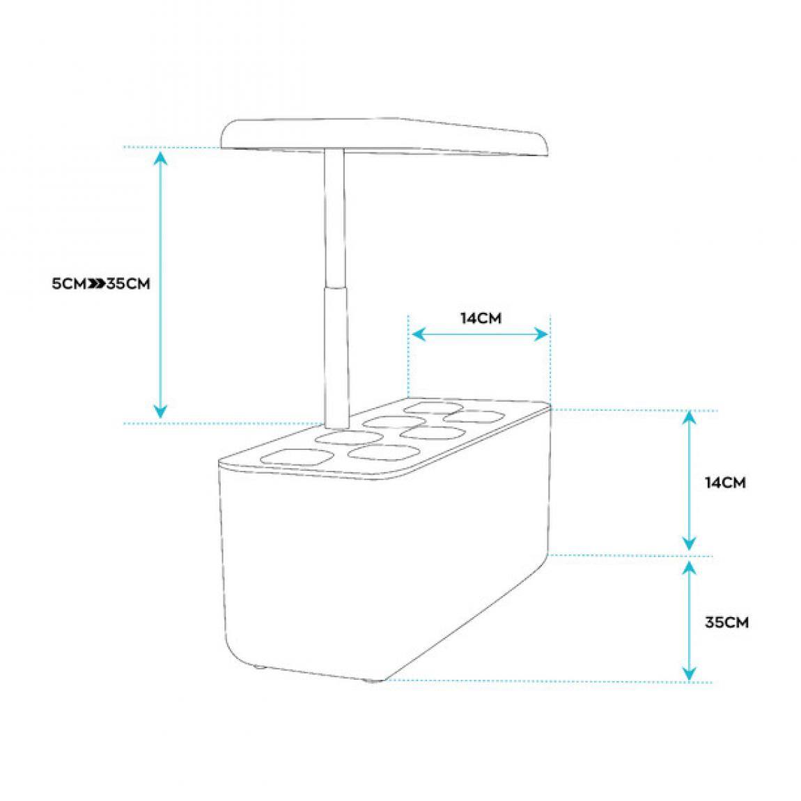 Serra idroponica vaso smart e-garden fino a 7 piante con illuminazione autonoma a LED e software automatico Nero