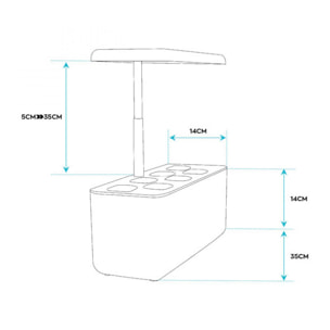 Serra idroponica vaso smart e-garden fino a 7 piante con illuminazione autonoma a LED e software automatico Nero