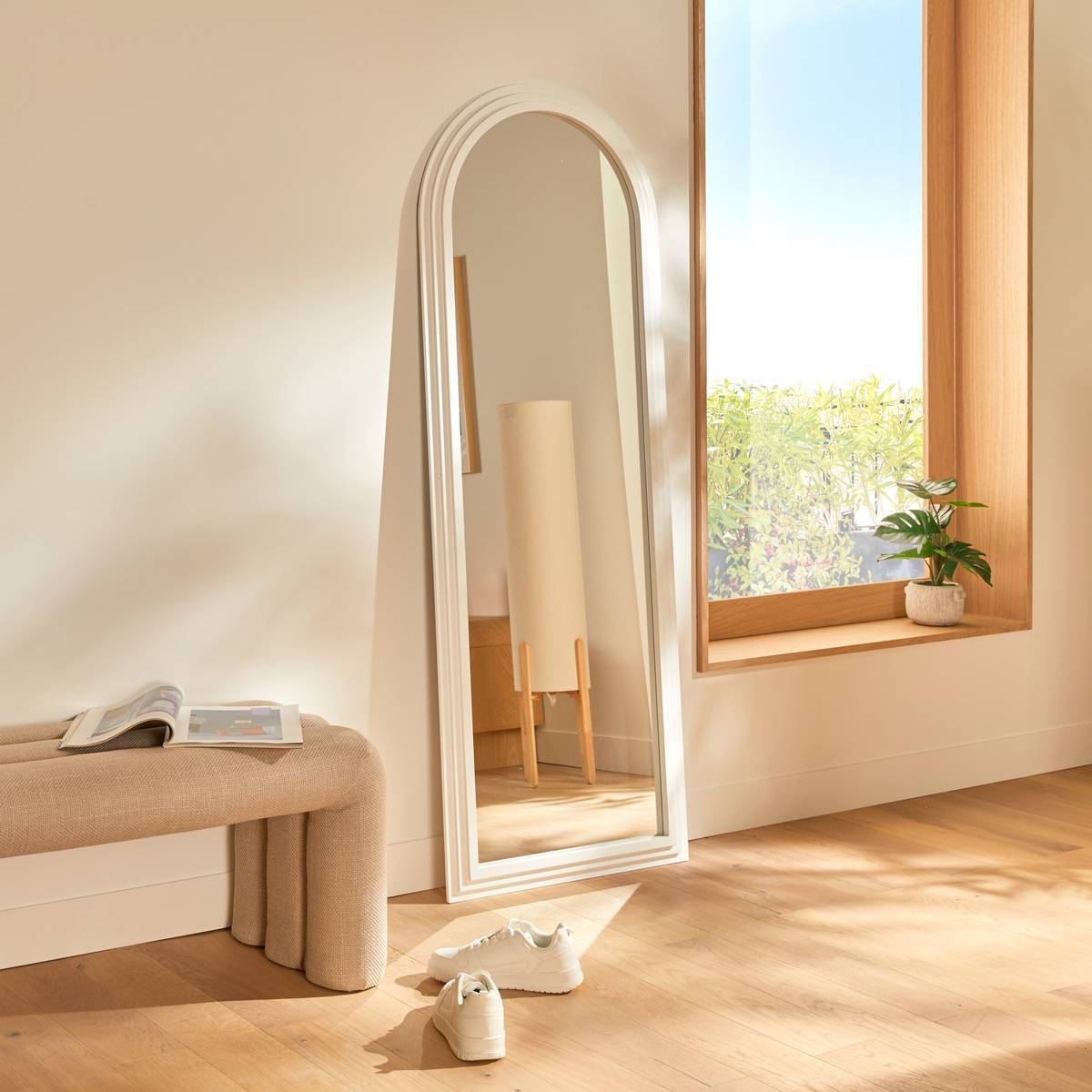 Miroir mural Emily blanc 160x58cm