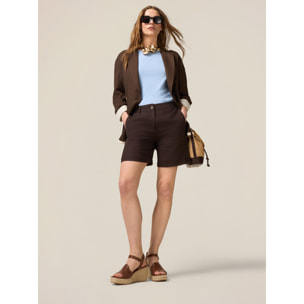 Oltre - Short 100% lino - Marrón