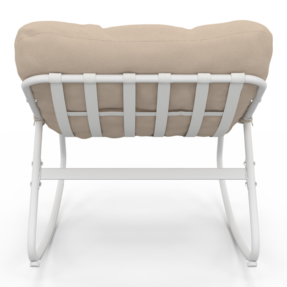 Fauteuils de jardin à bascule Ariane coussin beige - lot de 2