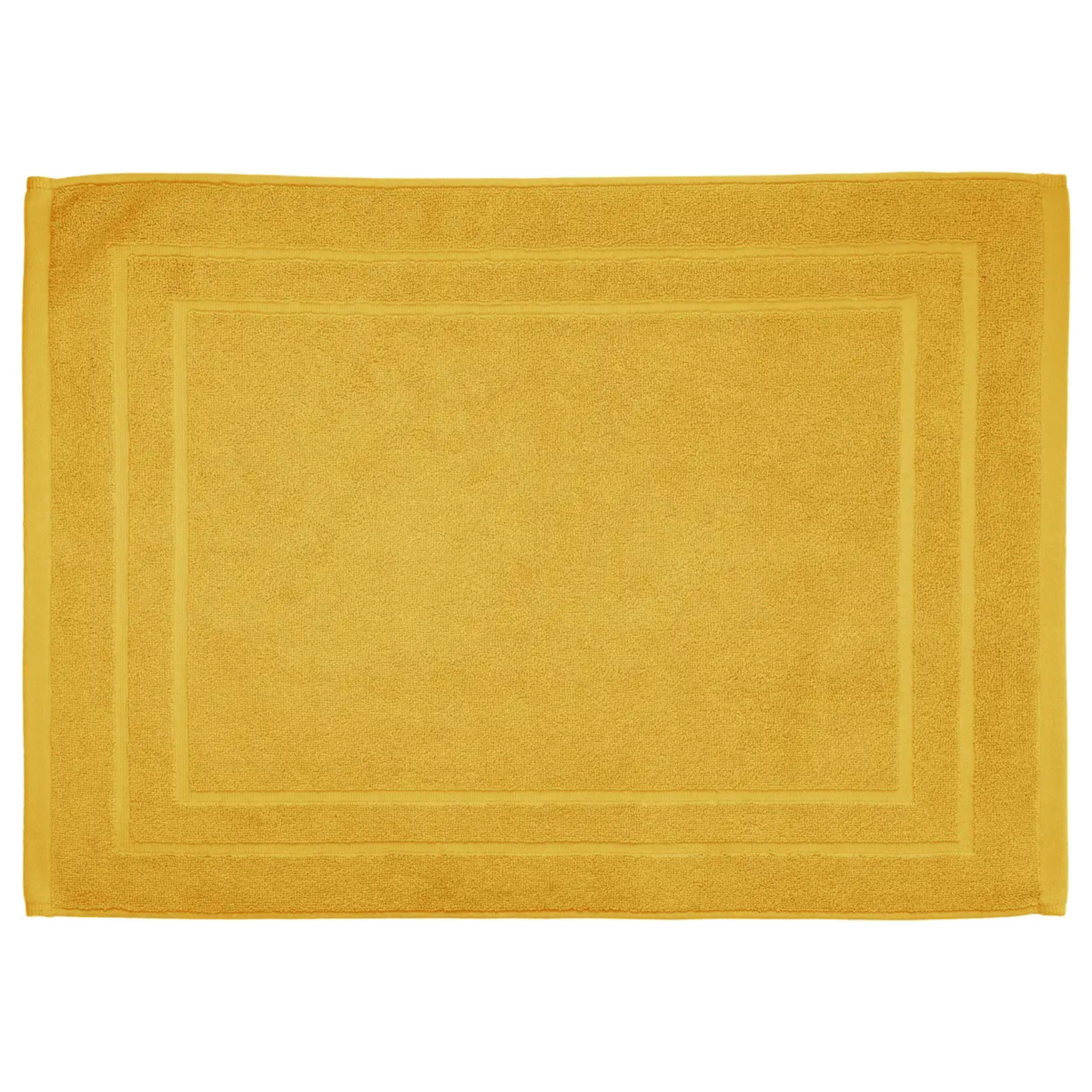 Tapis de bain coton jaune moutarde 50x70cm