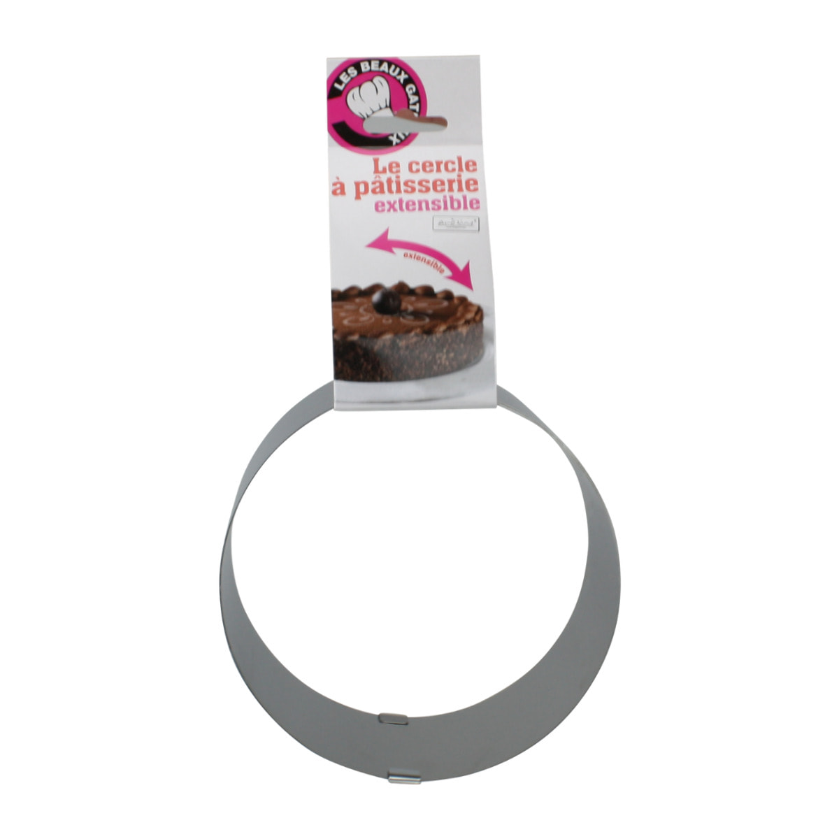 Cercle à gâteau et pâtisserie extensible, Inox